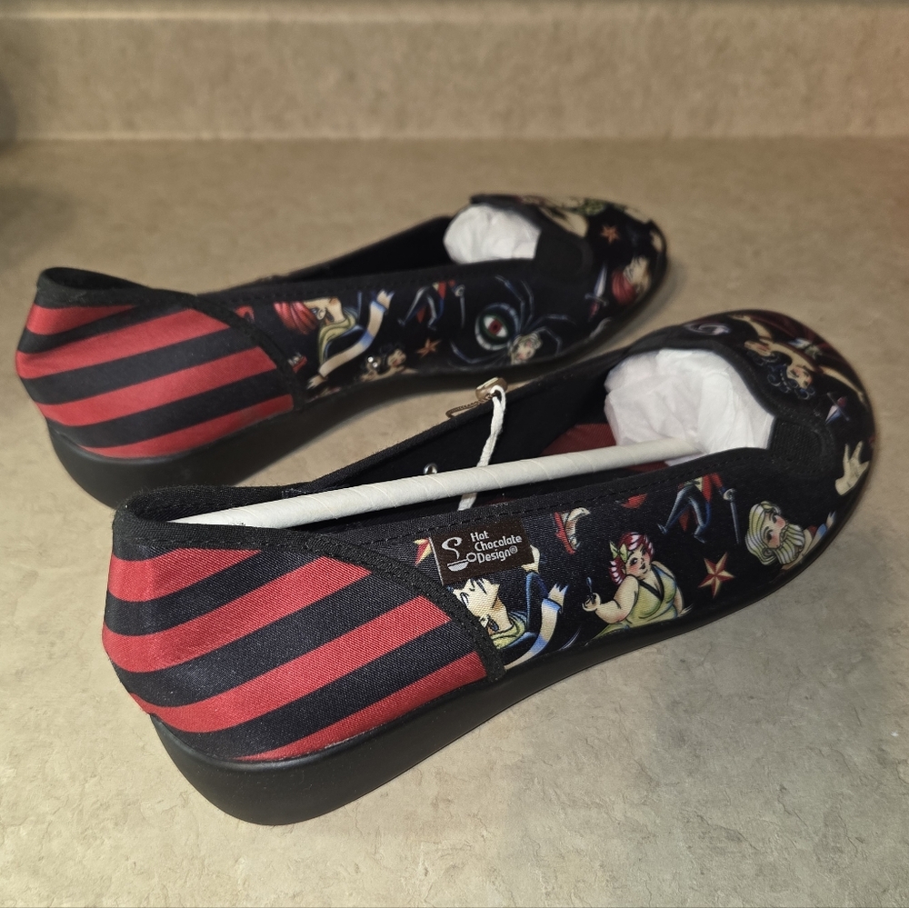 Hot Chocolate Chocolaticas "Freak Show" Women's Flats Sz 11 NIB Alt Tattoo - Picture 4 of 10